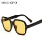 Oec Cpo Mode unisexe lunettes de soleil carrées hommes femmes petit cadre jaune femmes 039s rétro verre UV400 O4034799346