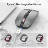 Muizen Dual Mode Draadloze Bluetoothcompatibele Stille Muis USB 2.4G 2400 DPI Geruisloze Mute Muis Type C Opladen Voor iPad Matepad Tab