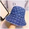 Brim Wide Hats Bucket 5A cap Cowboy bucket hat Casual Luxury Unisex Caps Femmes Designer Street Denim Print Cap Beanie beanie 240302