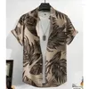 Мужские повседневные рубашки Camisas De Hojas Para Hombre Camisa Hawaiana Suelta Y Transpirable Verano Ropa неформальные топы Calle Manga Corta