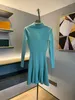 Designer Dress Trend 2024 Spring French Mint Green Greatite و Angrant Long Sleged Frazed Bruck A-Lister A-line for Women