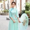 Etnische kleding Cheongsam Top Traditioneel China Voor Hanfu Dames Maat Jurk Plus 5xl Dames Elegant Shirt Grens Strakke Bloem