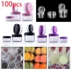 Flessen 100 stcs x 2G20 gram leeg doorzichtige plastic monster container rond cosmetische pot lotion nagel make -up poeder pot +20 mini spatel