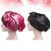 Bérets 2 pièces femmes chimiothérapie cheveux bouclés Bonnet dormir longue queue femme foulard en soie