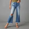 Calças de brim femininas soltas perna larga casual alargamento calças jeans retas mulheres vintage 90s y2k roupas de cintura alta feminino streetwear