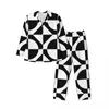 Vêtements de nuit pour hommes Pyjamas Mâle Two Tone Home Nightwear Noir Blanc 60S Style Pièce Casual Pyjama Ensembles À Manches Longues Kawaii Costume Surdimensionné