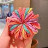 Saç Aksesuarları 50/5pcs Renkli Çiçek Bağları Kızlar Çocuk Elastik Kauçuk Band Kafa Bandı Scrunchie Halat At kuyruğu Tutucuları