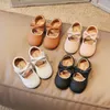 Baby Girls Princess Shoes Soft Leather Bowknot Cute Children Autumn Shoes 21-30 Toddler Light Comfy Solid Color Kids Flat Shoes 240219