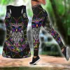 Outfit 2023 Stampa 3D vestiti da yoga primaverile estate a due pezzi set da yoga abito manico attivo set di pantaloni da yoga a collo traspirato