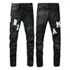 Man Jeans Designer Jean Purple Jeans Brand Skinny Slim Fit Hole Luxury Ripped Biker Calças Skinny Pant Stack Menve