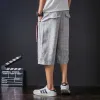 Pantaloni stile cinese stagione estiva maschile in lino pantaloni larghi dritti a gamba larga 7 pantaloni casual da spiaggia