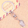 Keychains 20pcs Fashion Keychain 19x11mm Wine Barrel Cask Pendants DIY Men Jewelry Car Key Chain Ring Holder Souvenir For Gift