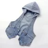 Coletes femininas moda design denim colete feminino verão outono sem mangas jaqueta curta com capuz solto coreano colete outerwear