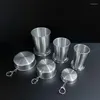 Tumblers Stainless Steel Folding Cup Portable Water Drinking Retractable Telescopic Collapsible Cups For Outdoor Travel With Keychain