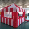 wholesale Red White Customized Portable inflatable stand tent carnival cube booth cocession kiosk for candy floss popcorn fast food drink ice cream