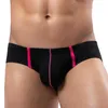 Underpants Men's Briefs Comfortable Low Waist Sleek Underwear Sexy Breathable Nylon Mesh Design Elastic