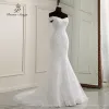 Sukienki eleganckie suknie ślubne w stylu łodzi w stylu dla kobiet syrena ślubna małżeństwo biała sukienka vestidos de novia sukienka ślubna