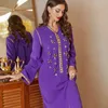 Vêtements ethniques Eid Brodé Parti Marocain Caftan Femmes À Capuchon Abaya Arabe Robe Longue Robe De Soirée Musulmane Dubaï Saoudien Jalabiya Bleu