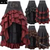 Robes S5xl Victorienne À Volants En Satin Dentelle Jupes Gothiques Femmes Corset Jupe Vintage Steampunk Robe Pirate Cosplay Costumes