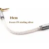 Aksesuarlar 8 Çekirdek 5N 5N 3,5 mm ila 3,5 mm Erkek - Erkek Sterling Gümüş Araba Aux Audio Hifi Kulaklık Amplifikatör Kablosu
