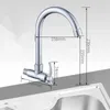 Robinets de cuisine 1pc robinet de salle de bains eau monotrou pivotant robinet froid 360 ° rotatif pour