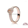 Cluster Ringen 925 Sier Glanzende Wensbeen Eeuwige Liefde Hart Womens Logo Ring Hoge Kwaliteit Diy Mode Charme Sieraden Drop Levering Dhv9F