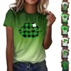 Women's T Shirts Fashion Casual Short Sleeve St Patrick's Day Print Round Neck Top