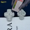 Nya ankomster isade ut hiphop GRA 925 Silver VVS Luxury Moissanite Baguette Diamond Cross Ring for Men