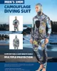 Dames Zwemkleding DEMMET Capuchon Camouflage 3MM Tweedelig neopreen wetsuit Voor Duiken Zwemmen Onderwater Jagen Houdt warm en koud