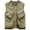 Hunting Jackets Arrived 2024 Summer Vests Mens US Plus Size 6XL Outdoor Multi-pocket Ultra-light Khaki Fishing Hiking Safari Cargo Waistcoat