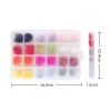 Scrubber 24pcs/Box 3D Fluffy Plush Plash Ball Kit per decorazioni art per nail art staccabile colorato magnetico 2,7*2,7 cm Misicure kawaii di capelli morbido da 2,7 cm