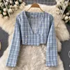 Vrouwen Herfst Elegant Kantoor OL Tweed 2 stuks Sets V-hals Plaid Wollen TopsPatchwork Kralen Plaid Slanke Jurk Kostuum Past 240223