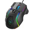 Muizen HXSJ S700 10 toetsen USB-draad gamingmuis Macroprogrammering Ergonomische muizen met 6 verstelbare DPI RGB-lichteffect Gamer-muizen