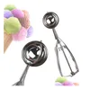 Ice Cream Tools 100Pcs Premium Stainless Steel Ice Cream Tools Baller Ice-Cream Scoop Scoops Fruit Melon Spoon Digging Cookie Dough Sc Dhtaa