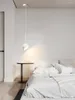 Pendant Lamps Nordic Iron Long Line Dimming Lights Bedroom Bedside Lamp Designer Restaurant Rotating Single Bathroom