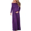 Dresses Maternity Clothes Spring Autumn Pregnant Women Dress Casual Sexy Maternity photography props dress Shoulderless pregnant dress