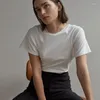 Kvinnors T-skjortor Luxury Designer Brand Basic T-shirt kvinna 2024 Summer Casual Round Neck Kort ärm Pullover Top