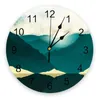 Wall Clocks Landscape Ink Kitchen Round Desktop Digital Clock Non-ticking Creative Childrens Room Watch