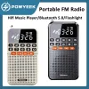 Głośniki Przenośne FM Mini Radio Podwójny antenowy odbiornik radiowy Bluetooth 5.0 Głośnik TF Muzyka z latarką LED LED