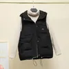 Gilet da donna 2024 Gilet in cotone soffice piumino Autunno e inverno Capispalla corto con cappuccio senza maniche Giacca trapuntata Gilet femminile