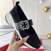 Designer Sneakers Vent Surface Schoenen Platform Trainer Vintage Suède Strass Vierkante Gesp Dames Voering Leren Trainers