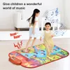 Montessori Toys Dance Mat Toy Battery Powered Musical Keyboard Playmat Tidig utbildningsleksak 9 Keys Piano Mat för småbarn Kids 240226