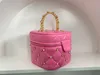 10A Retro Espelho qualidade Barbie Núcleo Bolsa Barbie Coração Rosa Bolsa Barbiegirl Bolsa Patente de Bezerro Designer Bolsa de Embreagem Com Caixa b22