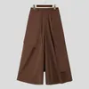 Men's Pants Fashion Men Wide Leg Solid Loose Button Joggers Irregular Trousers Streetwear 2024 Oversize Skirts S-5XL INCERUN