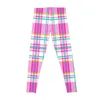 Pantaloni attivi Leggings preppy primaverili scozzesi rosa e verdi Collant push up per donna Jogger Fitness