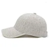 Bola bonés feminino verão chapéu boné de beisebol houndstooth treliça algodão esporte feminino para gorros sol snapback retro