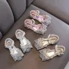 Sandales de paillettes pour enfants extérieures bébé sweet arc ringestone princesse chaussures mode non glissade