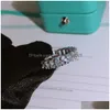 Luxurys Desingers Ring Simples Design Sense Sterling Sier Ladies Classic Six-Claw Diamond Rng Simple Rings Birthday Present Good Drop Del Dhyim