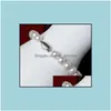 Frisado fios pulseiras jóias 8-9mm mar do sul branco redondo pérola pulseira 7.5-8 Polegada 925 prata entrega 2021 nqzug dhfoy