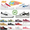 2024 Designer Sta Casual Schoenen Lage Top Heren en Dames Zwart Wit Blauw Skateboarden Sport Bapely Sneakers Outdoor Schoenen Waterdicht leer Maat 36-45